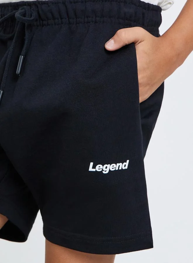 Styli Teen Boys Slogan Print Shorts